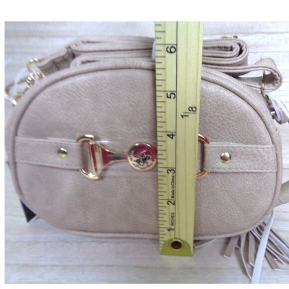 Beverly Hills Polo Club BHPC Taupe Vegan Leather Crossbody Purse - Picture 7 of 10